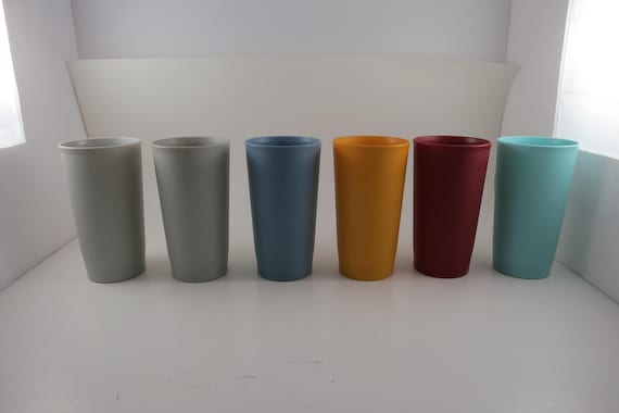 Vintage Tupperware Tumblers: 12 Ounce, Set of 6, 5 Colors