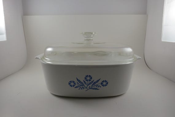 1972-1979 Corning Ware A-84-B Blue Cornflower 4 Quart Sauce Pot with A-12-C Lid Excellent Condition