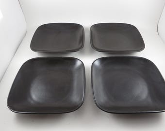 MCM Lindt Stymeist Chocolate Stoneware Set of Four Square Salad Plates