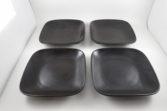 MCM Lindt Stymeist Chocolate Stoneware Set of Four Square Salad Plates