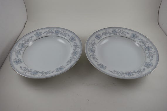 Vintage Mikasa Dresden Rose L9009 Pattern China Pair of 8 1/4 Inch Soup Bowls