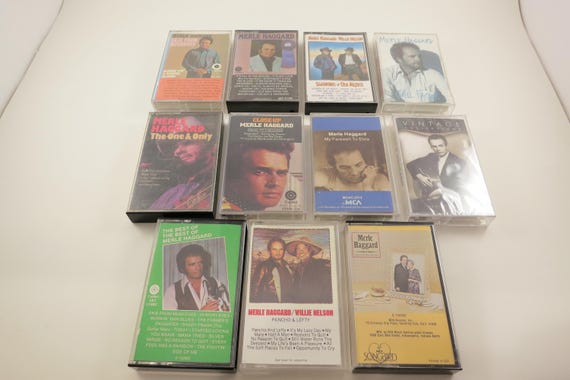 Vintage 1980's Merle Haggard Cassette Tapes Songwriter Best Of His Best Kern River Out Among the Stars Sold Individually