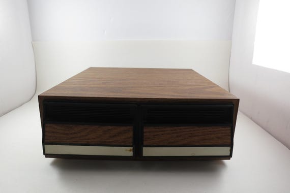 Vintage 1980s Faux Wood Cassette Tape Holder: Storage for 28 2 Row
