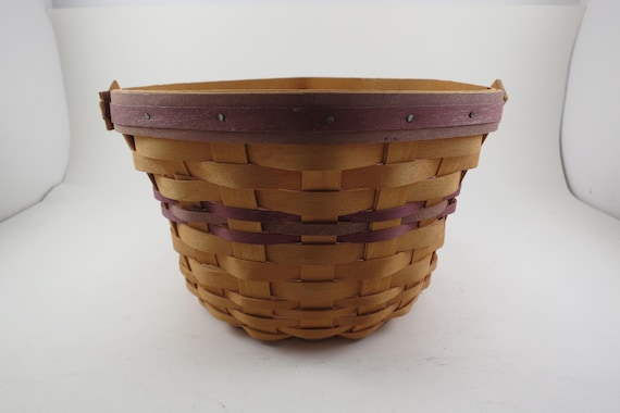 2000 Longaberger Hexagon Basket 8 Inches Signed and Dated with Plastic Protector