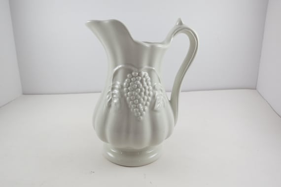 Vintage Red Cliff Ironstone Grape Pattern 7 Inch Pitcher Excellent Used Condition