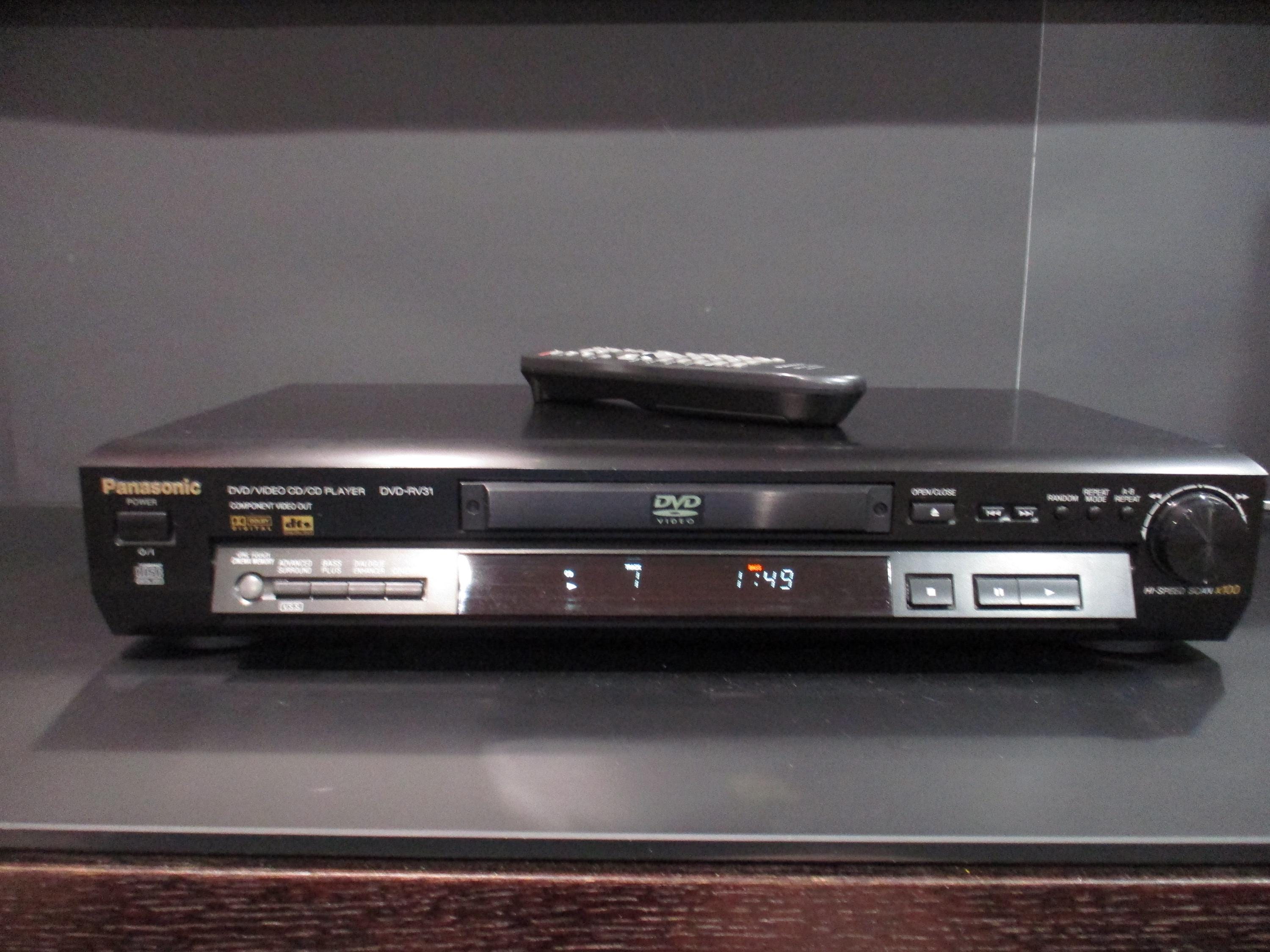 Vintage 2001 Panasonic DVD-RV31 Dvd/video/cd Player Works Perfect