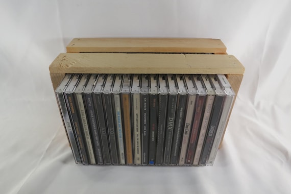 Wooden CD Crate Holder Holds 20 Disc's In Cases Vertical or Horizontal