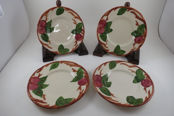 Vintage Franciscan Apple Bread Plates - Earthenware Set of 4