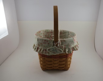 2001 Longaberger Mother's Day Basket: Vintage Blossoms, Cloth Liner