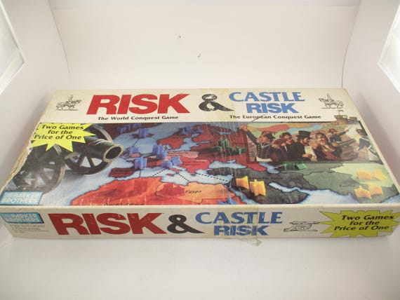 Vintage 1990 Parker Brothers Board Game RISK and Castle Risk 100% Complete Excellent Condition