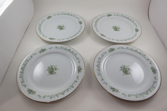 Set of Four Vintage 1965 Noritake Glenview Pattern 6401 8 Inch Salad Plates Like New Condition