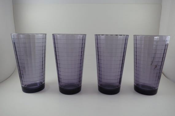 Set of 4 Vintage Purple 6 Inch Water Glasses Amethyst