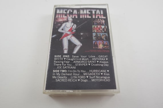 1989 Cassette Tape Mega Metal Anthrax Stryper Medadeth Motorhead More