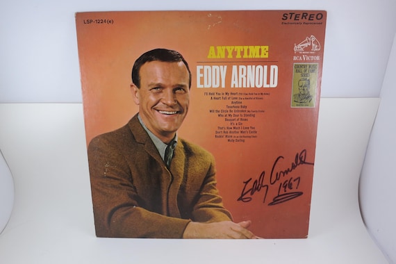 1967 Vinyl LP Record Anytime Eddy Arnold Excellent Condition Signed and Dated by Eddy in 1967