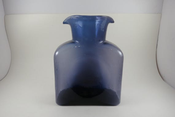Amethyst Blenko Double Spout Heavy Glass Water Bottle Carafe
