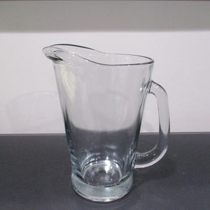 Vintage Clear Unbranded Beer Pitcher Heavy Glass Excellent Condition