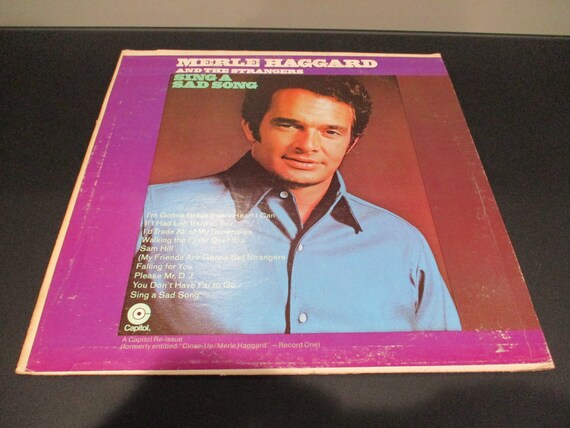 Vintage 1970 Vinyl LP Record Merle Haggard Sing A Sad Song Excellent Condition Lime Label 63706