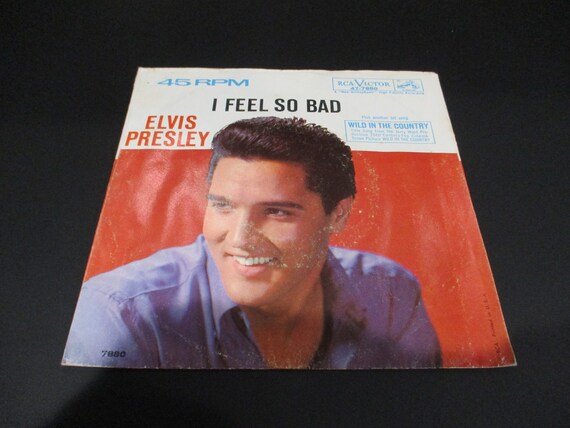 Vintage 1961 Vinyl 45 RPM Record I Feel So Bad Lonely In the Country Elvis Presley Original Picture Sleeve Very Good Condition 3092