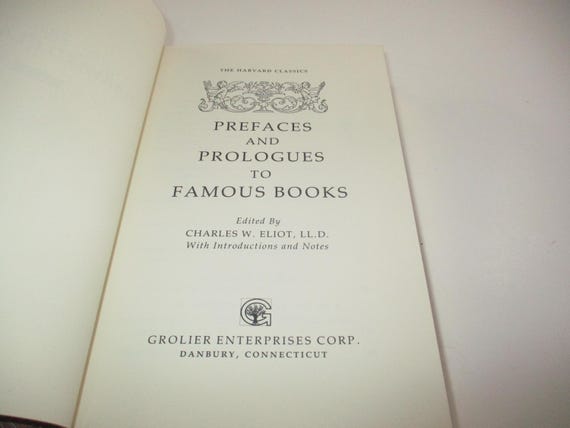 Vintage 1980 Hardcover Book Harvard Classics Prefaces and Prologues to Famous Books Excellent Condition Gilt