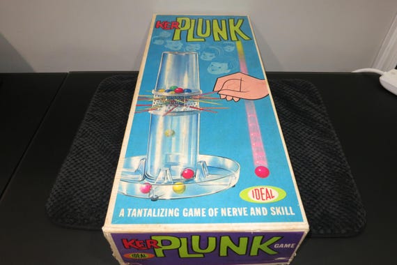 1967 Ideal Ker Plunk Strategy Game: Complete Vintage Board Game