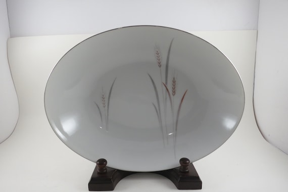 Fine China of Japan Platinum Wheat Serving Bowl –10 3/8 Inch Oval