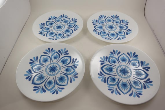 Vintage Corelle Salad Plates: Lisbon Terrace Pattern, Set of 4