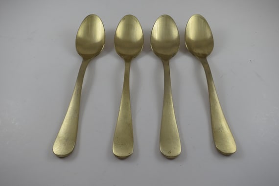 Set of 4 Gold Bombay Santorini Flatware 7 Inch Soup/Place Spoons