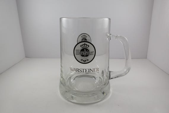 Vintage Warsteiner Large Heavy Glass Beer Mug 1 Liter Made in Germany Pristine Condition 7 Inches Tall