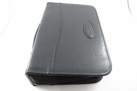 90s Case Logic CD Holder Book: 88 Discs, Black Faux Leather, Side Handle