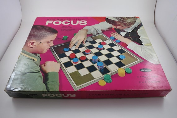 Vintage 1965 Whitman Games Focus Checkers Chess HTF