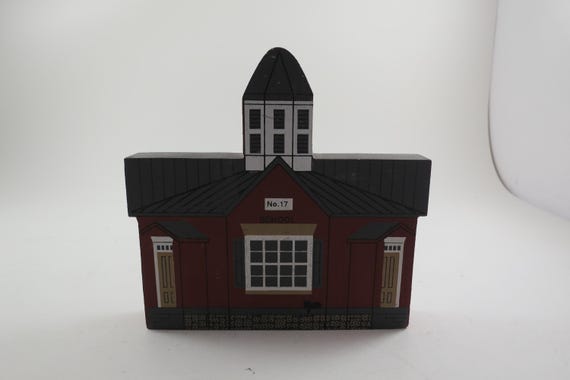 Faline The Cat's Meow Wooden Schoolhouse Shelf Sitter - 1989 Series VII