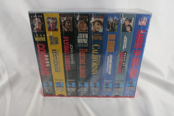 John Wayne Larger Than Life Collection 8 VHS Movies Still Factory Sealed