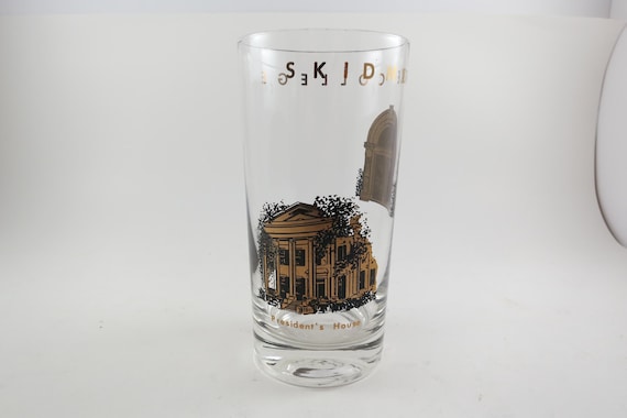 Skidmore College Black and Gold Collectors Glass 1960's Hard to Find Excellent Condition
