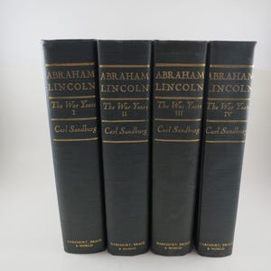 Abraham Lincoln: The War Years - Carl Sandburg 1940s Illustrated Book Set