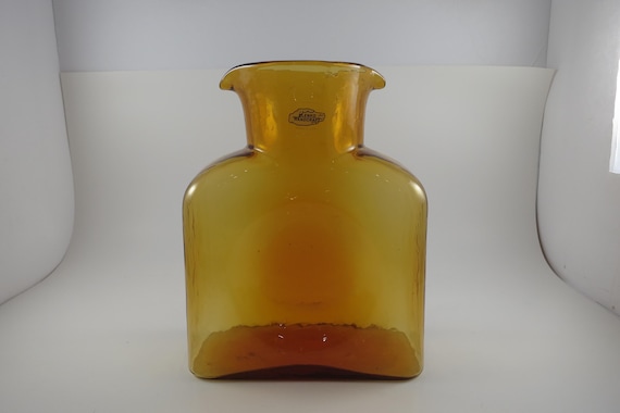 Amber Blenko Double Spout Heavy Glass Water Bottle Carafe