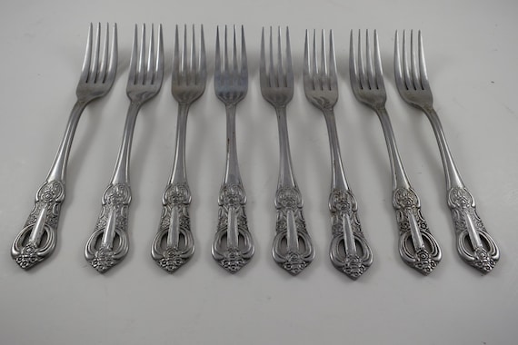 Set of 8 Princeton Stainless by Hanford Forge 5 1/2 Inch Seafood Forks
