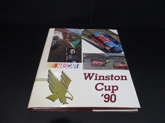 Vintage Hardcover Book Winston Cup 1990 Annual Yearbook with Original Dust Jacket Like New Condition NASCAR History