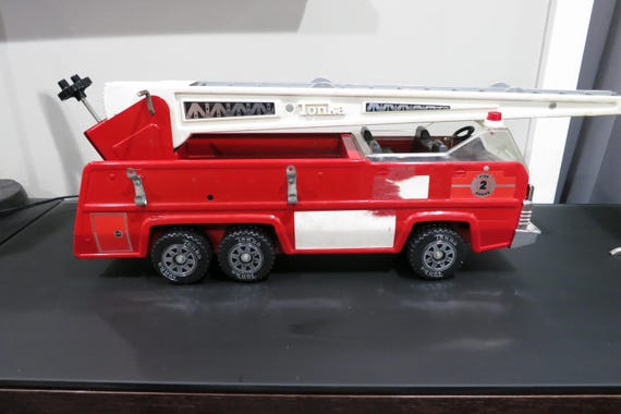 Vintage Tonka Aerial Rescue Truck City of Blazedale Pressed Steel