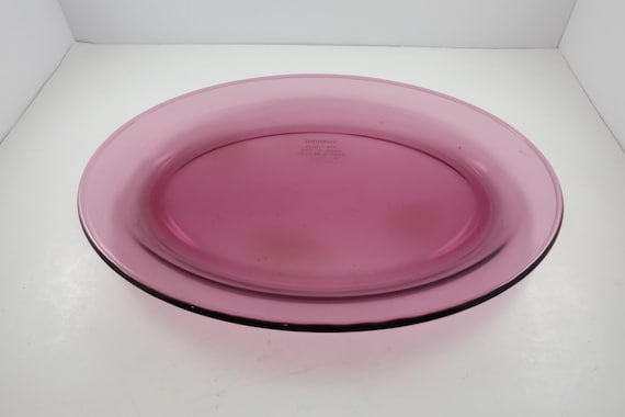 Vintage Cranberry Corning H4 14 Inch Oval Serving Platter Excellent Condition