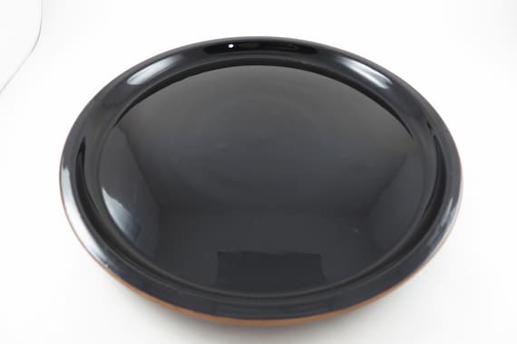 Vintage Depretis Linea Tre Black Italian Stoneware 11 1/2 Inch Round Platter