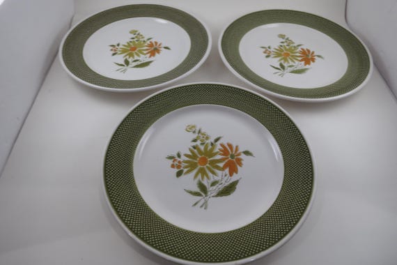Vintage Bellegay Ironstone 4292 Daisy Daisies 10 Inch Dinner Plates-Set of 3