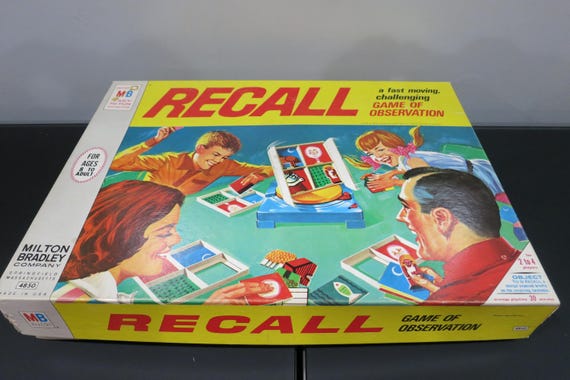Vintage 1968 Milton Bradley Game Recall Observation Complete Very Nice Game