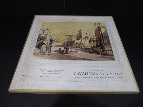 Vintage 1960's Vinyl LP Classical Record Box Set Cavalleria Rusticana Italian Pressing Near Mint Condition 68338