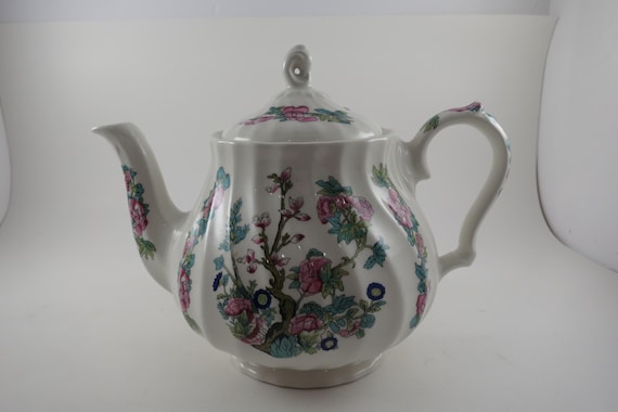Vintage Sadler Windsor England China Teapot with Lid Floral Roses and Buds