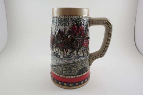 Vintage 1988 Budweiser Clydesdales Holiday Stein Collectors Series Excellent Condition