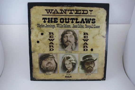 Vintage 1976 Vinyl LP: Wanted! The Outlaws, Waylon Jennings, Willie Nelson EX