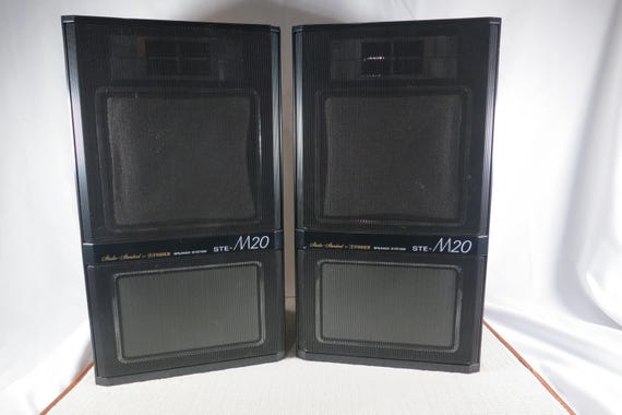Fisher M20 Black Stereo Speakers, 80's Japan Model (Pair)