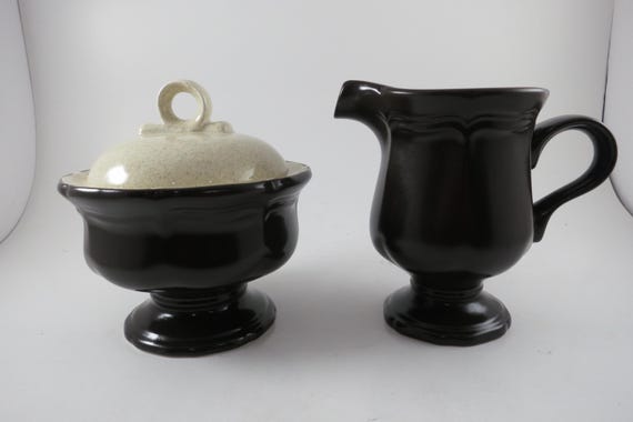Vintage Mikasa Italian Terrace E8901 Creamer and Sugar Bowl with Lid