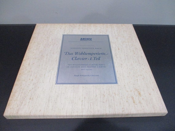 Vintage 1966 Classical Vinyl LP 2 Record Box Set Johann Sebastian Bach Das Wohltemperierte Clavier Near Mint Condition Linen Box 66779