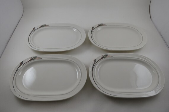 Set of Four Oneida Espree Huntington Pattern 8x5 Platters-Set of 4